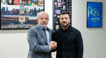 Lula encontra Zelensky e diz que não há "saída militar" para guerra